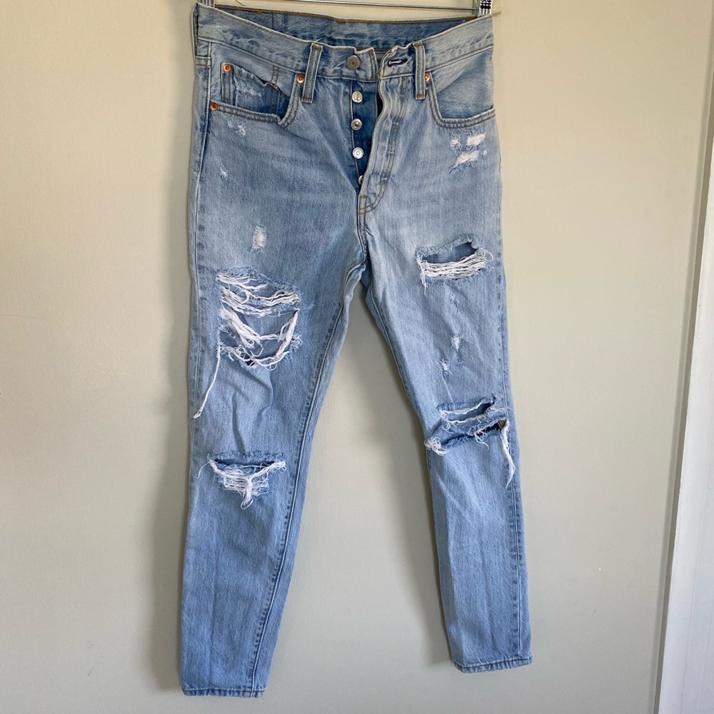 Authentic 501 Womens Levi’s Distressed High Rise Skinny Jeans